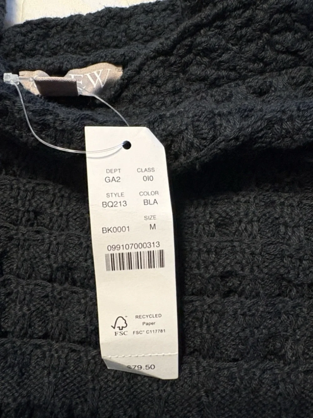 J. Crew Crochet Ruffle Sweater Tank Size Medium Black NWT Fitted Boho Festival